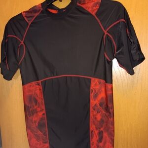 Men's Size Small, Golds Gym Black and Red Athletic Shirt